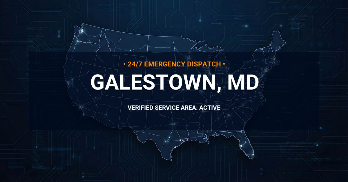 Emergency Plumbing Dispatch Map for Plumbing Services: Galestown, MD