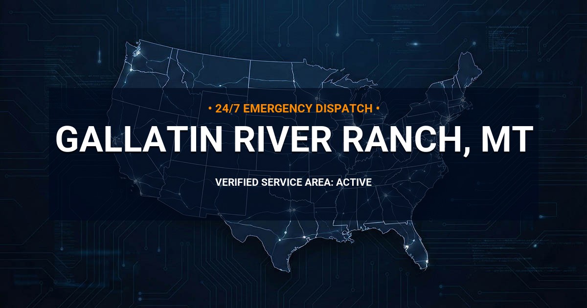 Emergency Plumbing Dispatch Map for Plumbing Services: Gallatin River Ranch, MT