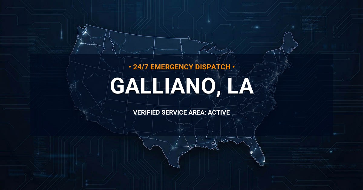 Emergency Plumbing Dispatch Map for Plumbing Services: Galliano, LA