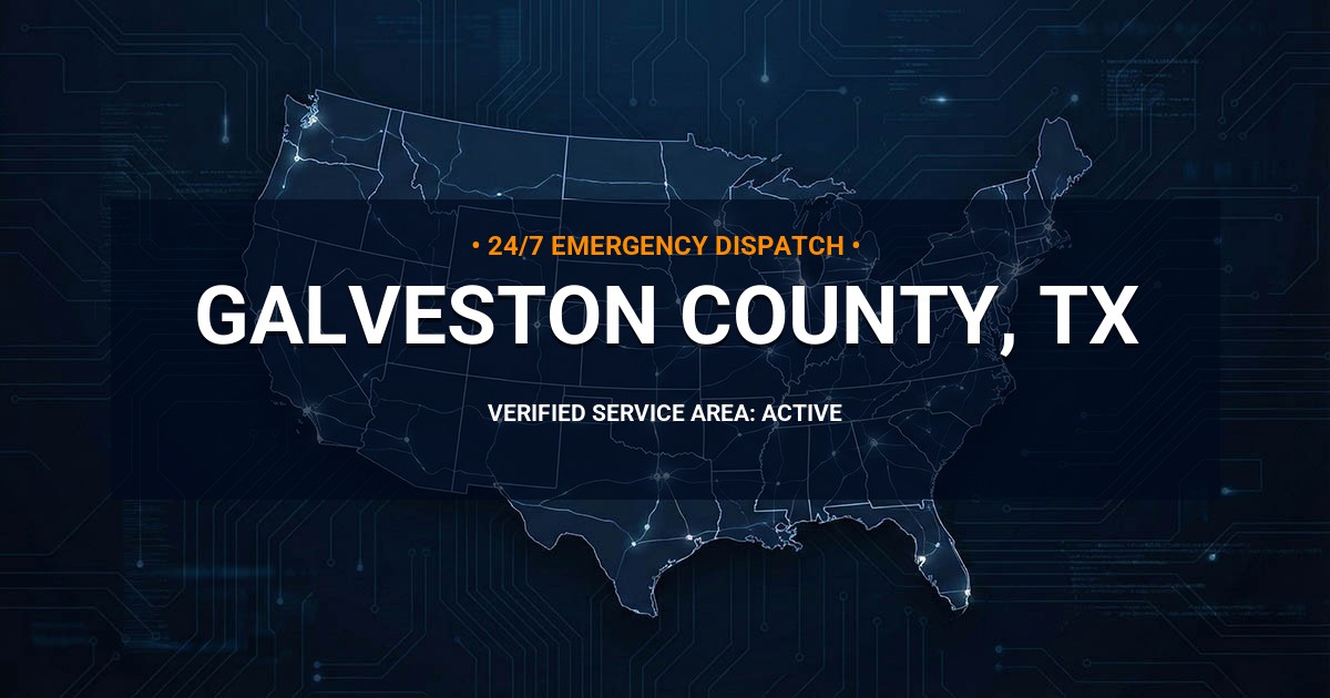 Emergency Plumbing Dispatch Map for Galveston County Plumbing Logistics