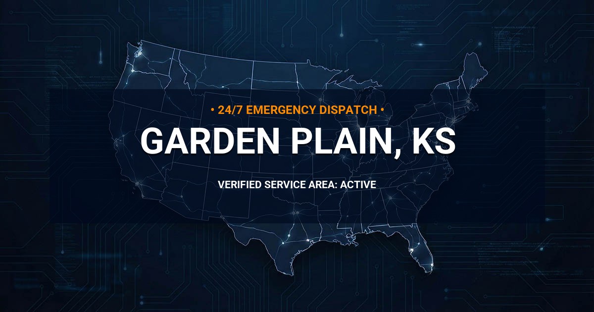 Emergency Plumbing Dispatch Map for Plumbing Services: Garden Plain, KS