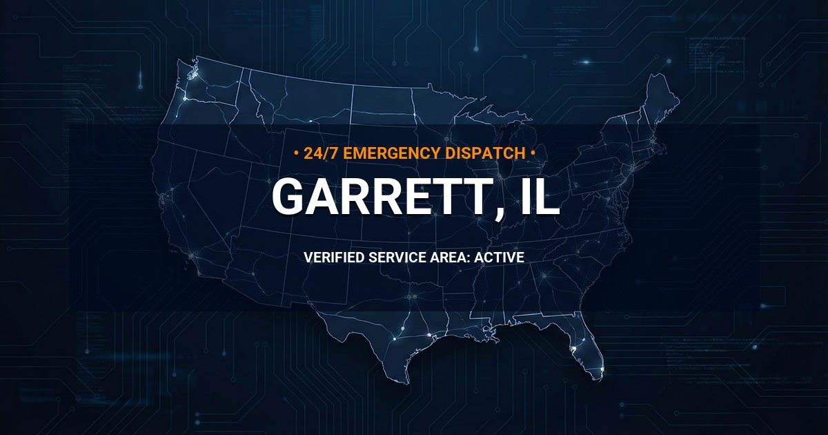 Emergency Plumbing Dispatch Map for Plumbing Services: Garrett, IL