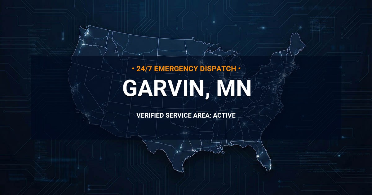 Emergency Plumbing Dispatch Map for Plumbing Services: Garvin, MN