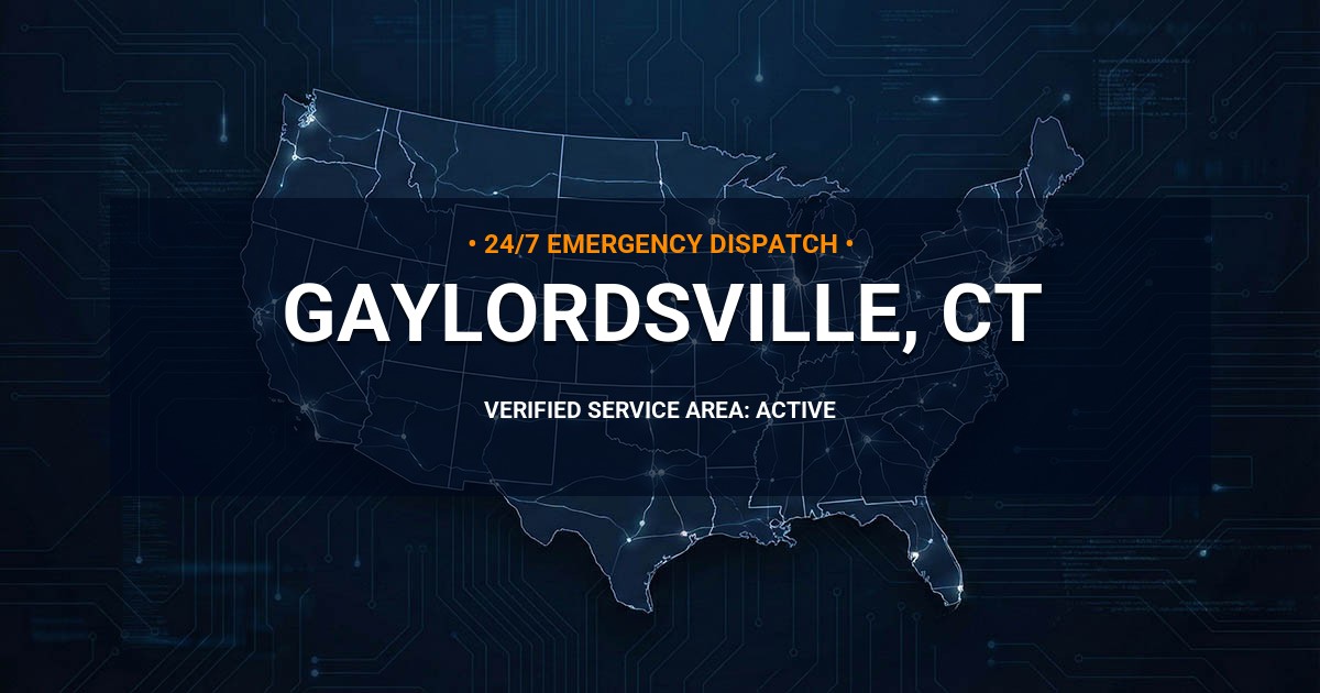 Emergency Plumbing Dispatch Map for Plumbing Services: Gaylordsville, CT