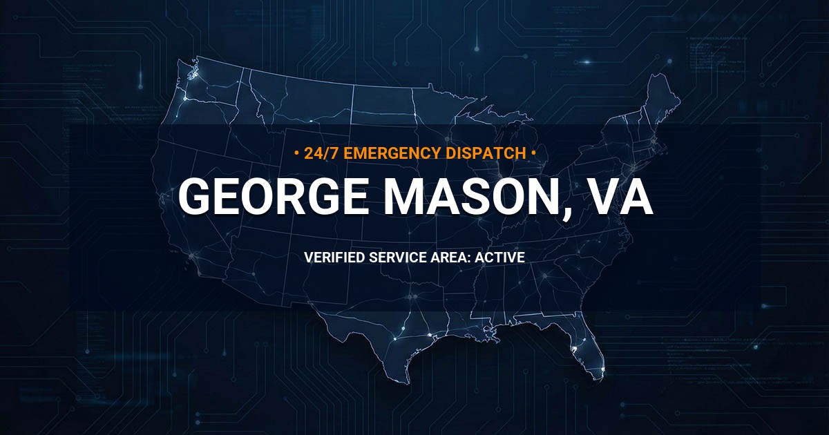 Emergency Plumbing Dispatch Map for Plumbing Services: George Mason, VA