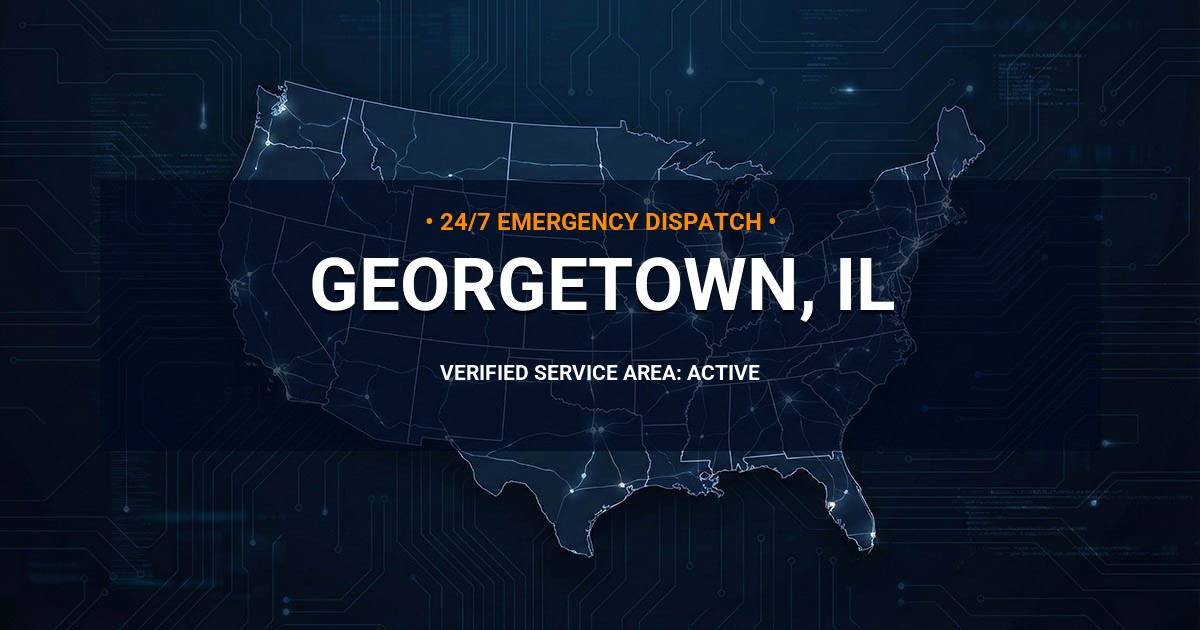 Emergency Plumbing Dispatch Map for Plumbing Services: Georgetown, IL
