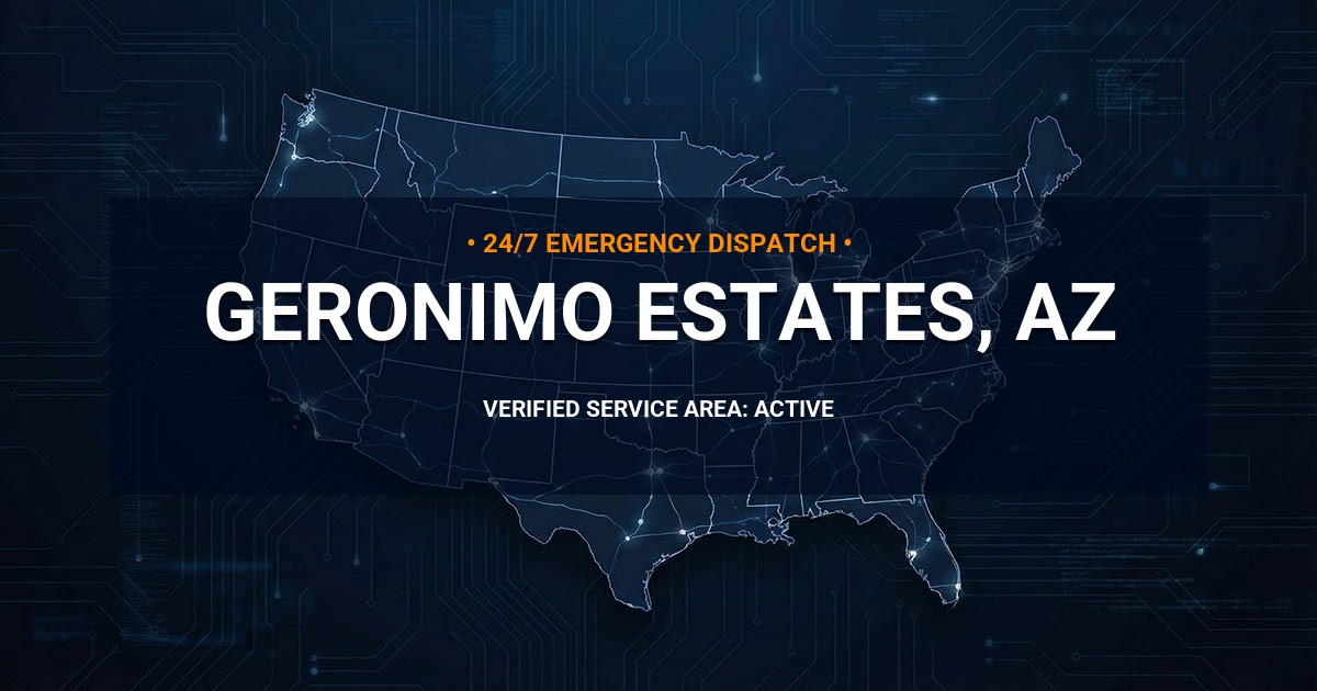 Emergency Plumbing Dispatch Map for Plumbing Services: Geronimo Estates, AZ