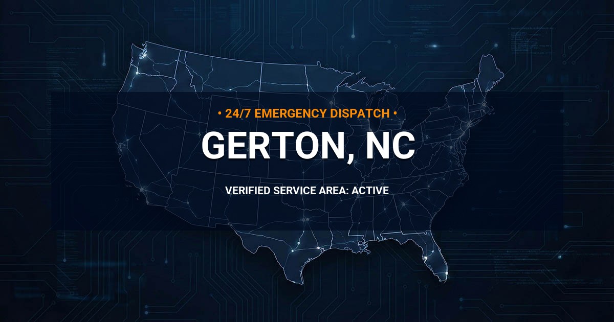 Emergency Plumbing Dispatch Map for Plumbing Services: Gerton, NC