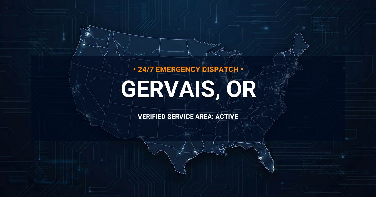 Emergency Plumbing Dispatch Map for Plumbing Services: Gervais, OR