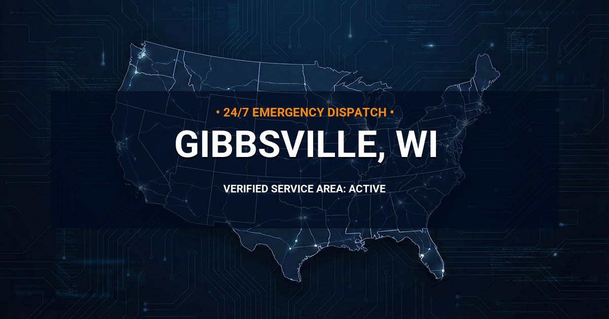 Emergency Plumbing Dispatch Map for Plumbing Services: Gibbsville, WI