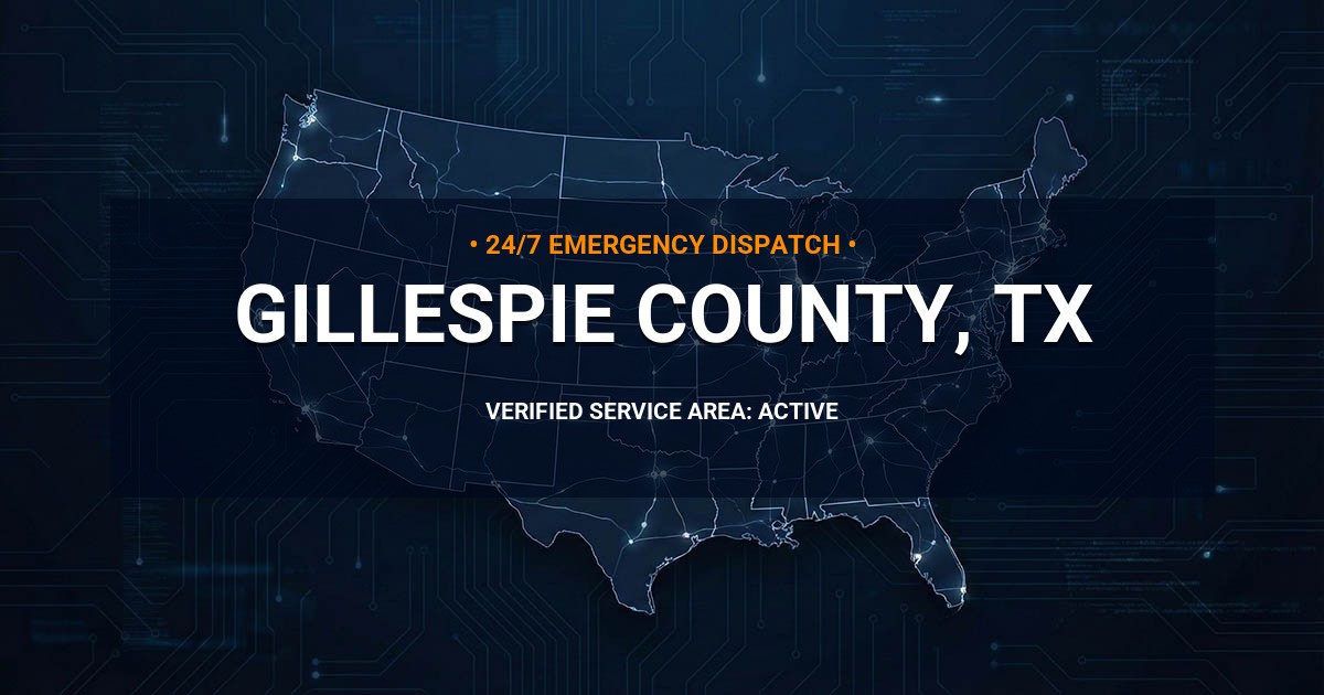 Emergency Plumbing Dispatch Map for Gillespie County Plumbing Logistics