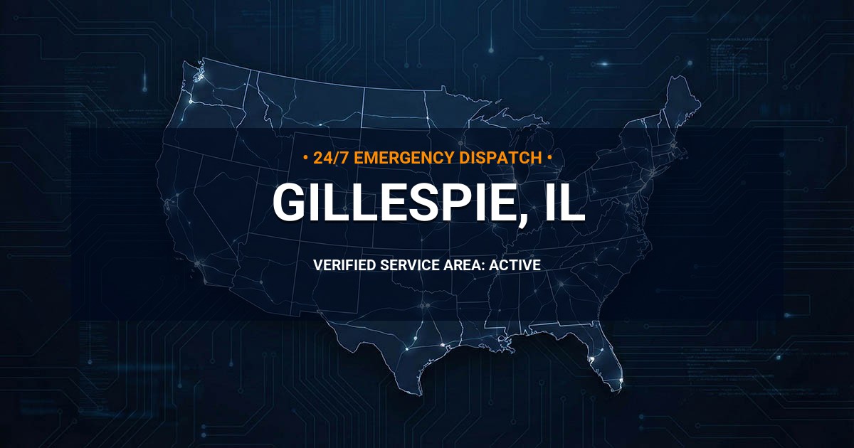 Emergency Plumbing Dispatch Map for Plumbing Services: Gillespie, IL