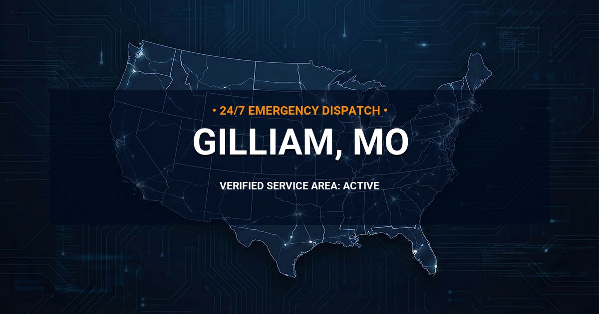Emergency Plumbing Dispatch Map for Plumbing Services: Gilliam, MO