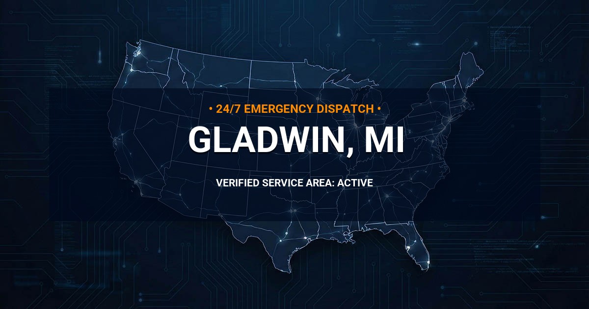 Emergency Plumbing Dispatch Map for Plumbing Services: Gladwin, MI