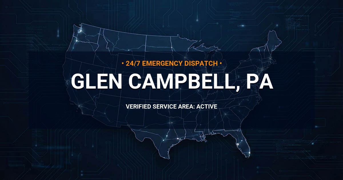 Emergency Plumbing Dispatch Map for Plumbing Services: Glen Campbell, PA