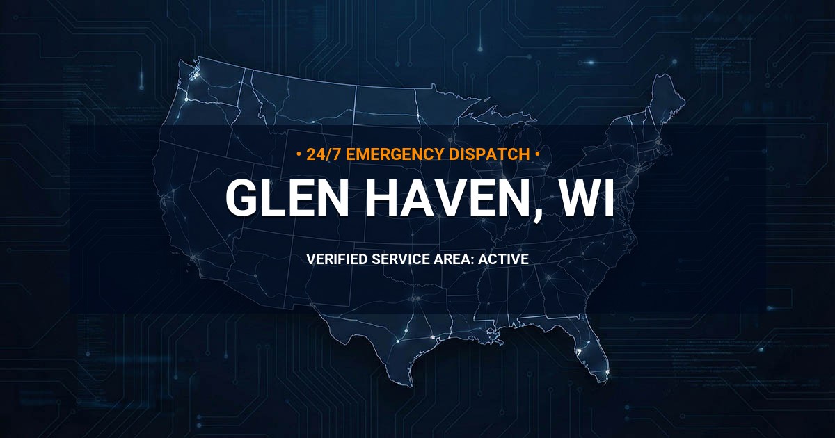 Emergency Plumbing Dispatch Map for Plumbing Services: Glen Haven, WI