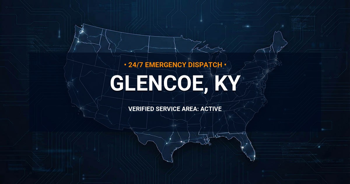 Emergency Plumbing Dispatch Map for Plumbing Services: Glencoe, KY