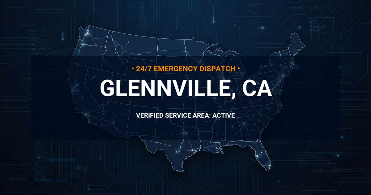 Emergency Plumbing Dispatch Map for Plumbing Services: Glennville, CA