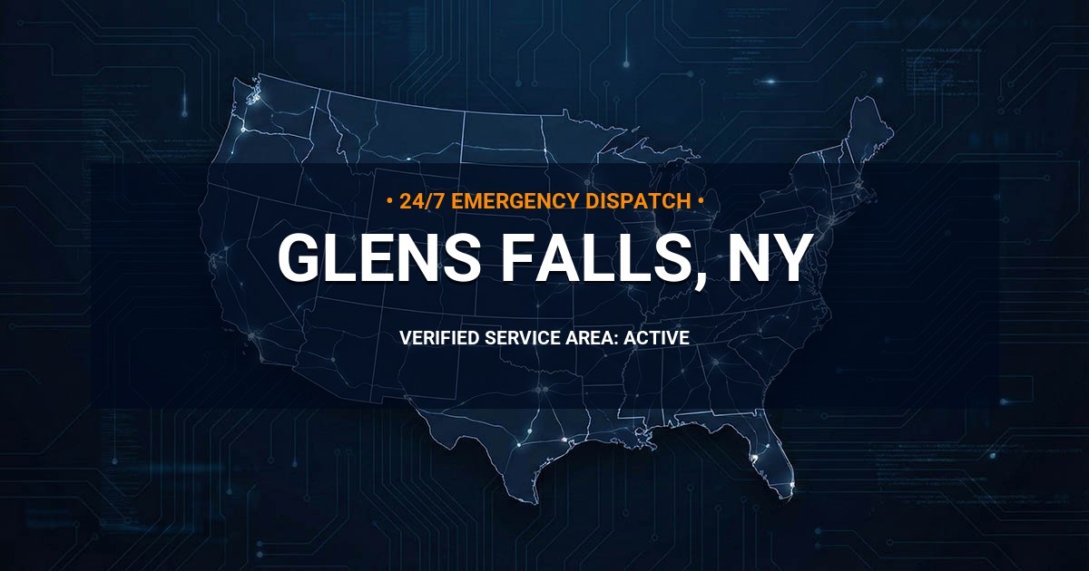 Emergency Plumbing Dispatch Map for Plumbing Services: Glens Falls, NY