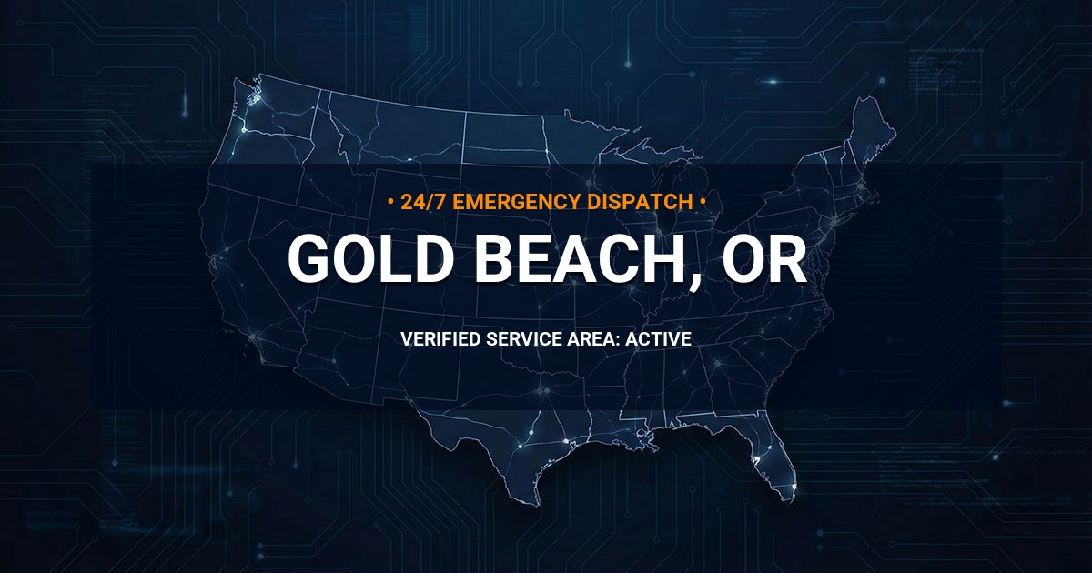 Emergency Plumbing Dispatch Map for Plumbing Services: Gold Beach, OR