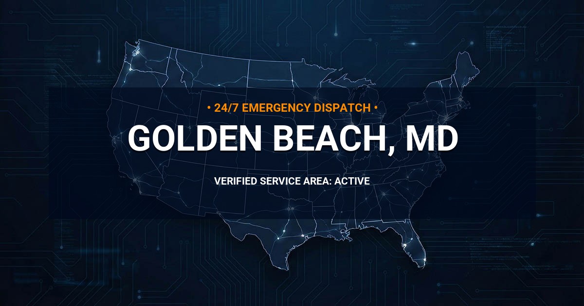 Emergency Plumbing Dispatch Map for Plumbing Services: Golden Beach, MD