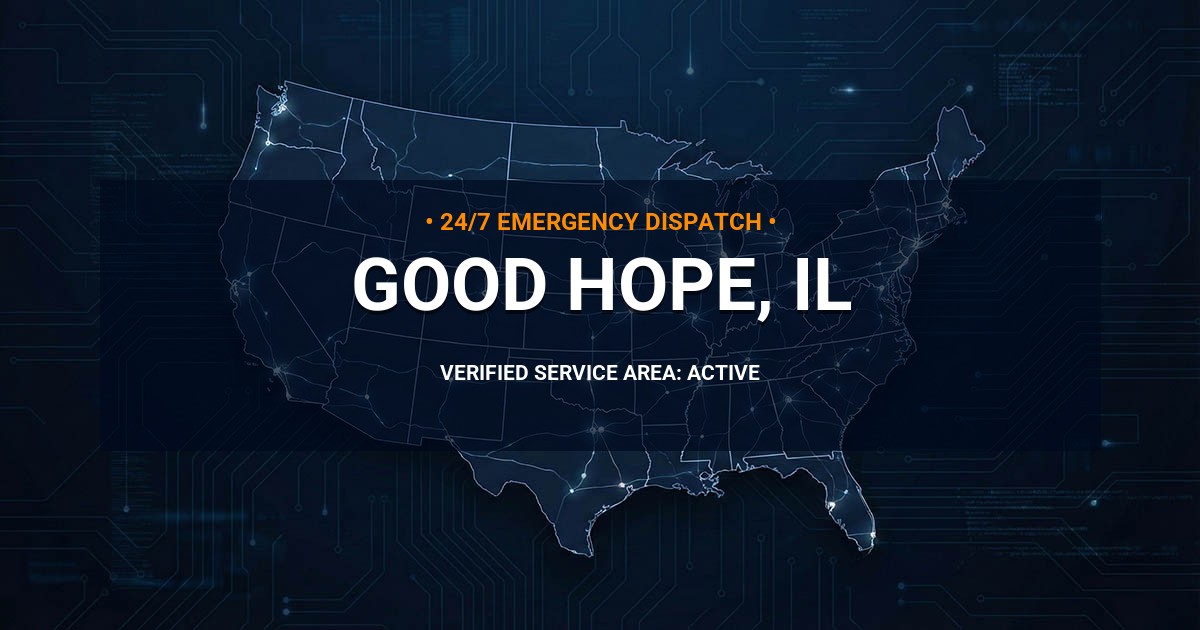 Emergency Plumbing Dispatch Map for Plumbing Services: Good Hope, IL