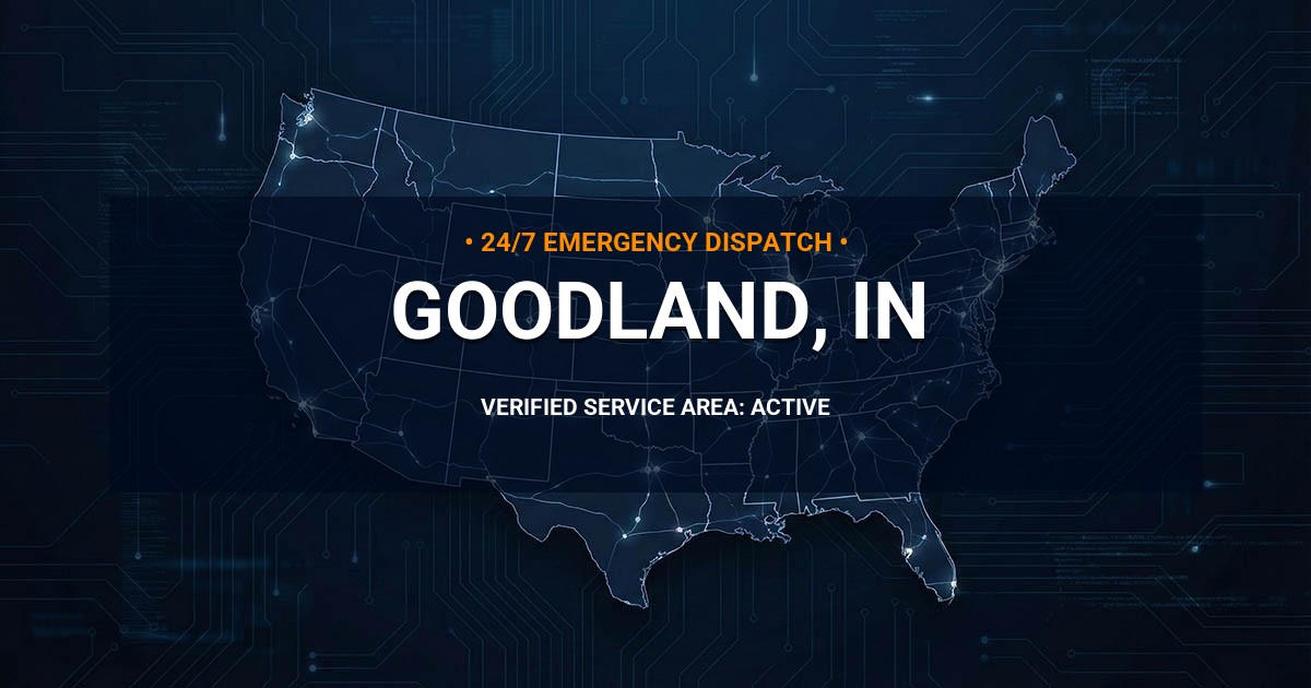 Emergency Plumbing Dispatch Map for Plumbing Services: Goodland, IN