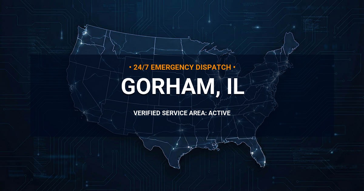 Emergency Plumbing Dispatch Map for Plumbing Services: Gorham, IL