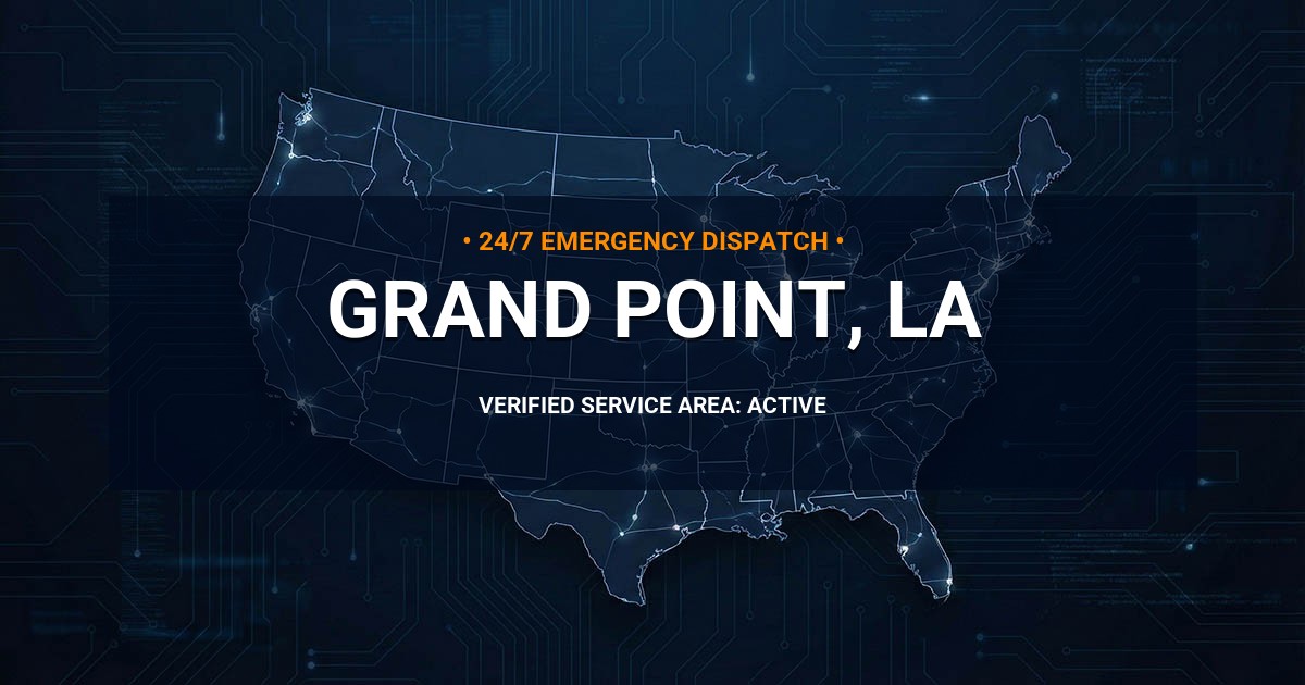 Emergency Plumbing Dispatch Map for Plumbing Services: Grand Point, LA