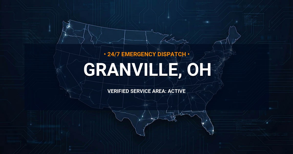 Emergency Plumbing Dispatch Map for Plumbing Services: Granville, OH