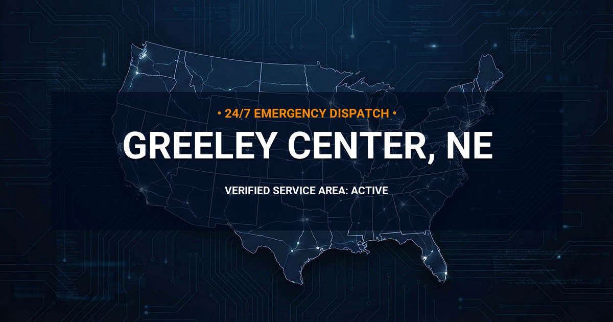 Emergency Plumbing Dispatch Map for Plumbing Services: Greeley Center, NE