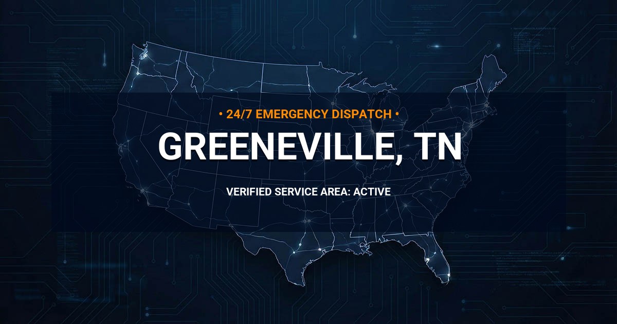 Emergency Plumbing Dispatch Map for Plumbing Services: Greeneville, TN