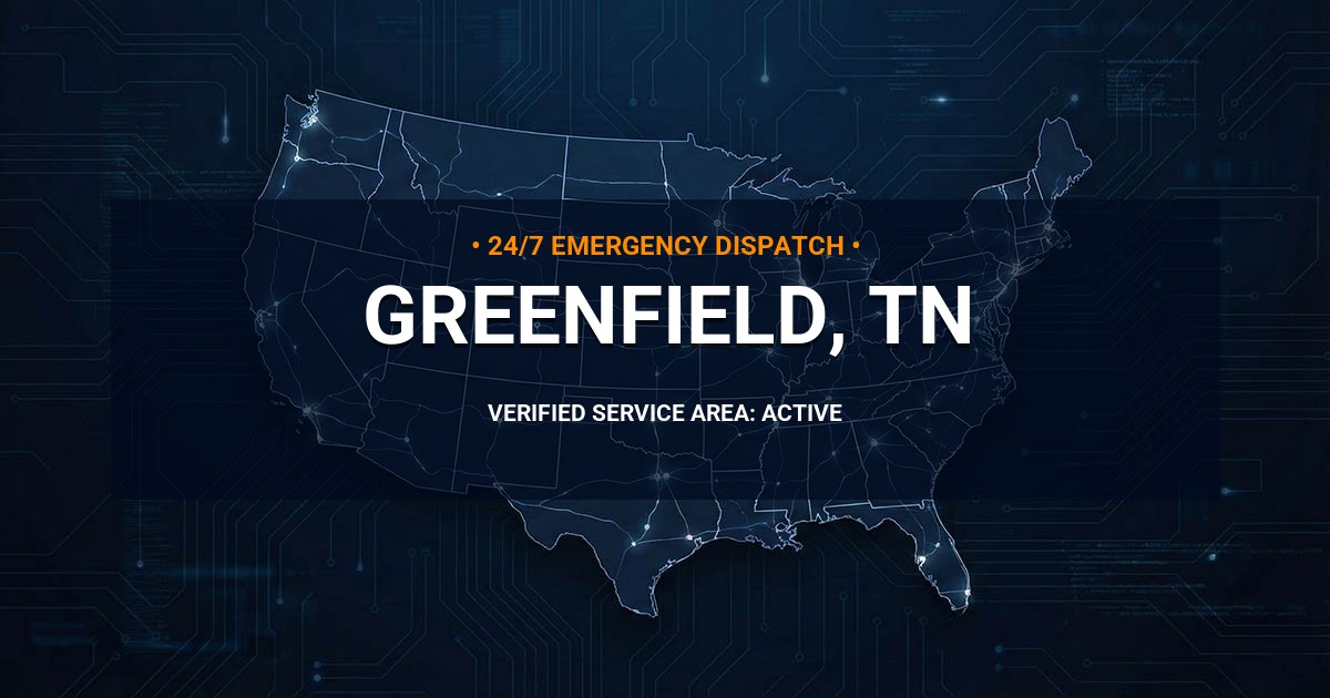 Emergency Plumbing Dispatch Map for Plumbing Services: Greenfield, TN