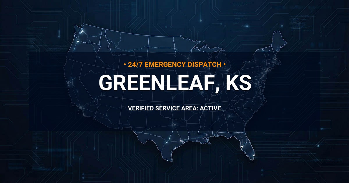 Emergency Plumbing Dispatch Map for Plumbing Services: Greenleaf, KS
