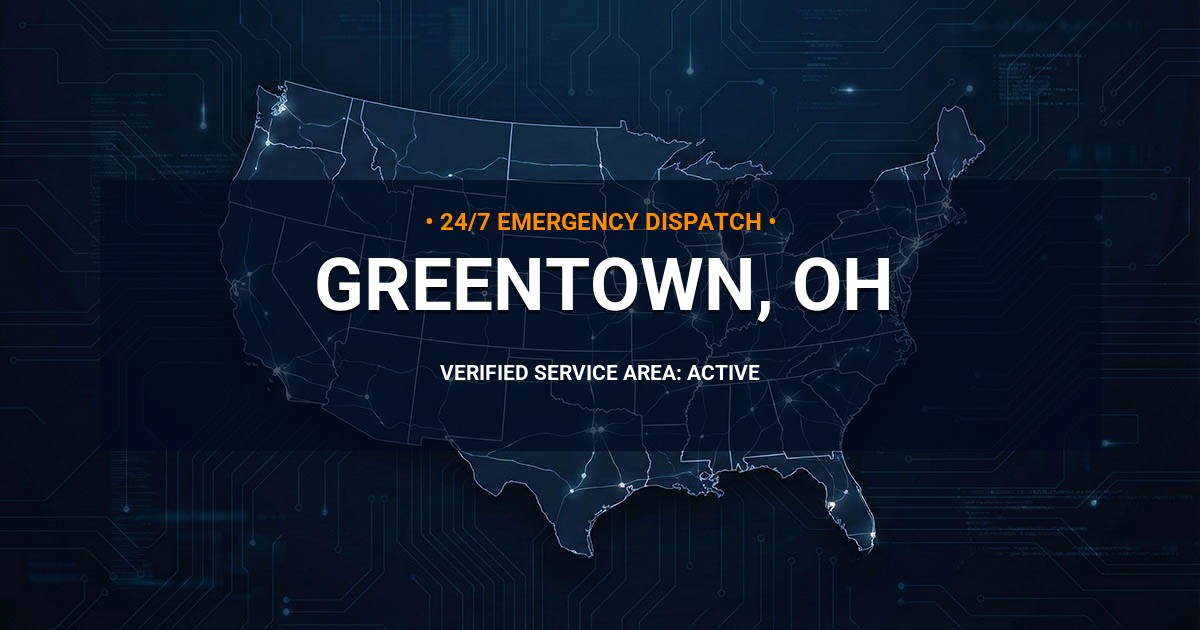 Emergency Plumbing Dispatch Map for Plumbing Services: Greentown, OH