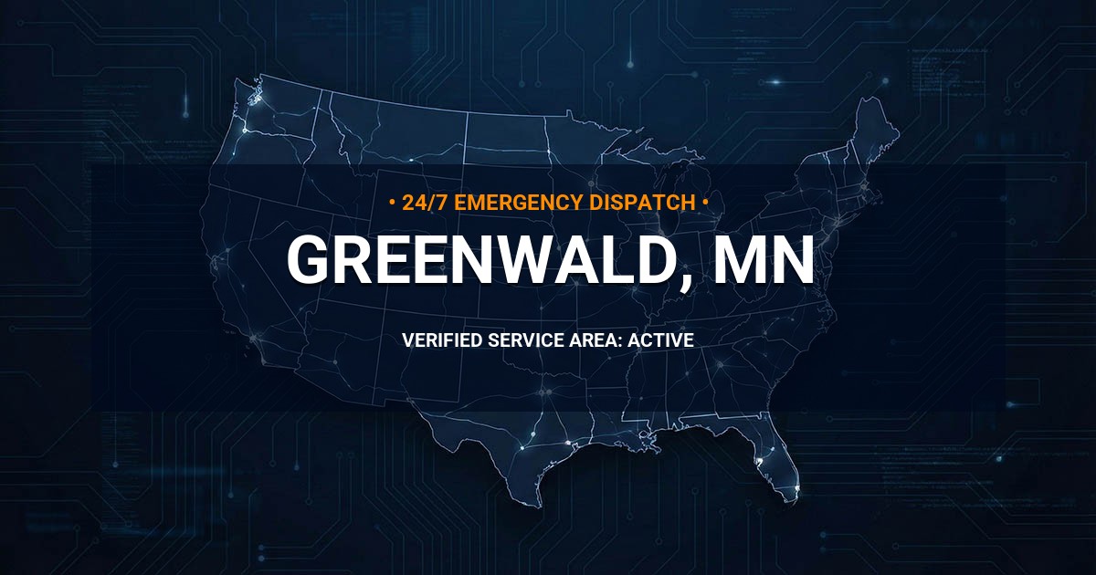 Emergency Plumbing Dispatch Map for Plumbing Services: Greenwald, MN