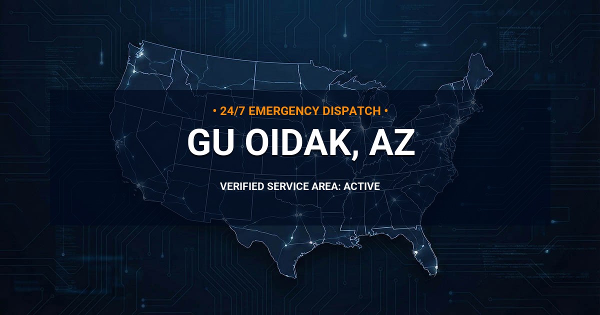 Emergency Plumbing Dispatch Map for Plumbing Services: Gu Oidak, AZ
