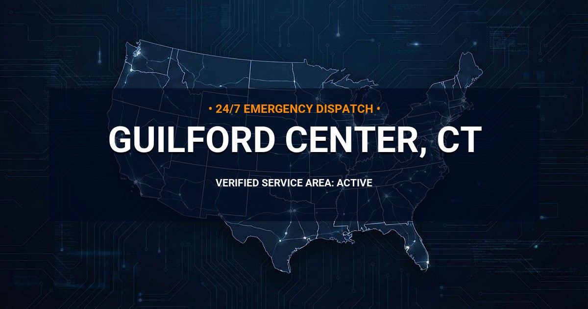 Emergency Plumbing Dispatch Map for Plumbing Services: Guilford Center, CT