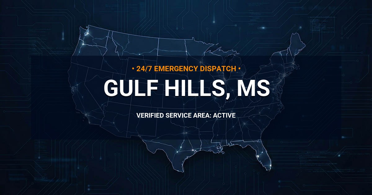 Emergency Plumbing Dispatch Map for Plumbing Services: Gulf Hills, MS