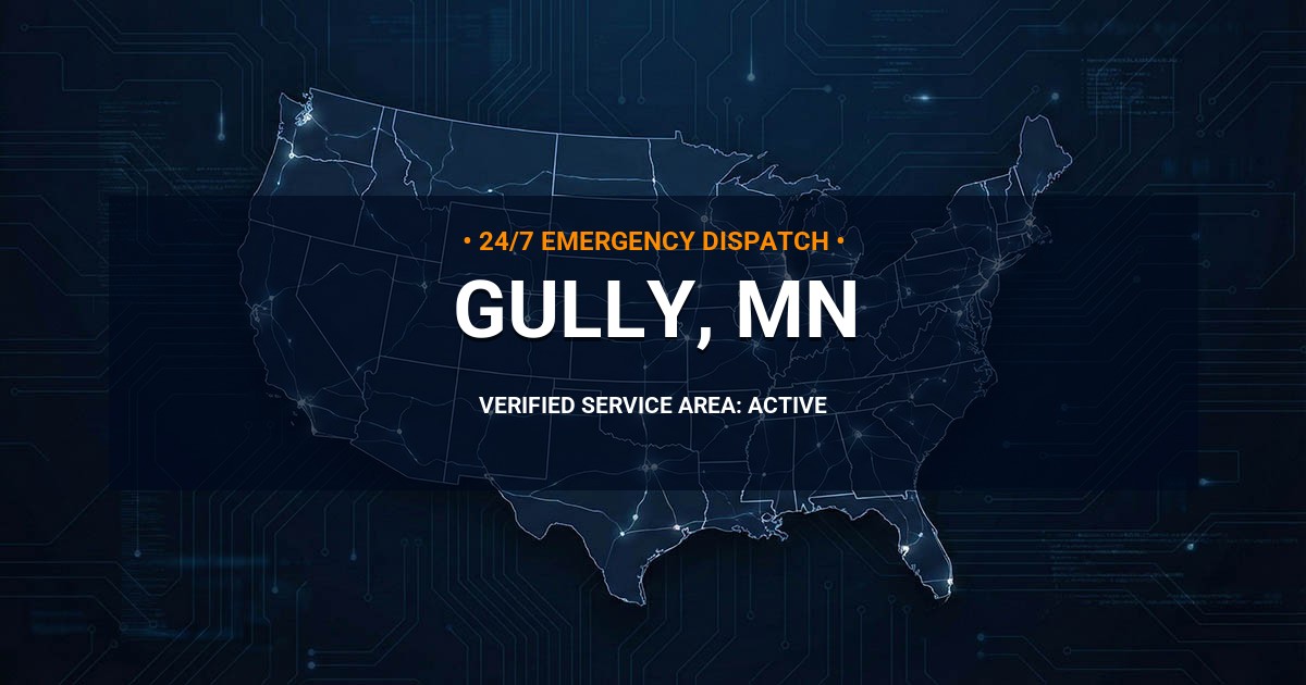 Emergency Plumbing Dispatch Map for Plumbing Services: Gully, MN