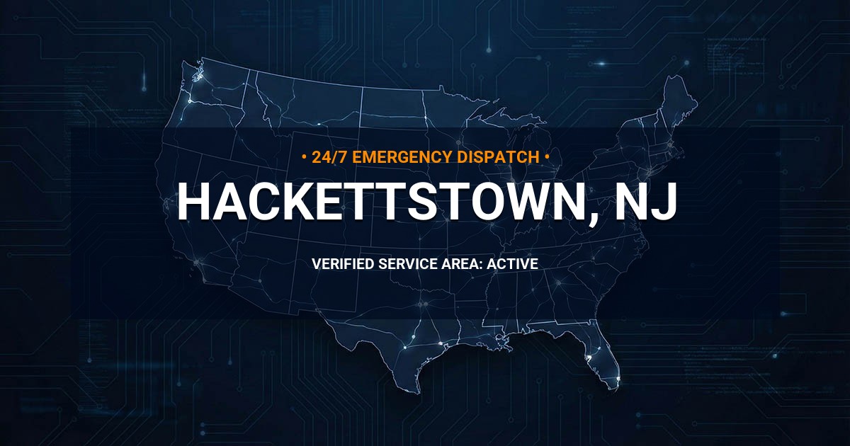 Emergency Plumbing Dispatch Map for Plumbing Services: Hackettstown, NJ