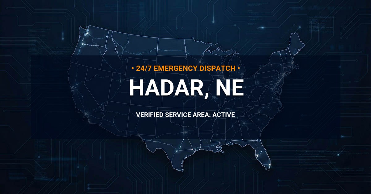 Emergency Plumbing Dispatch Map for Plumbing Services: Hadar, NE
