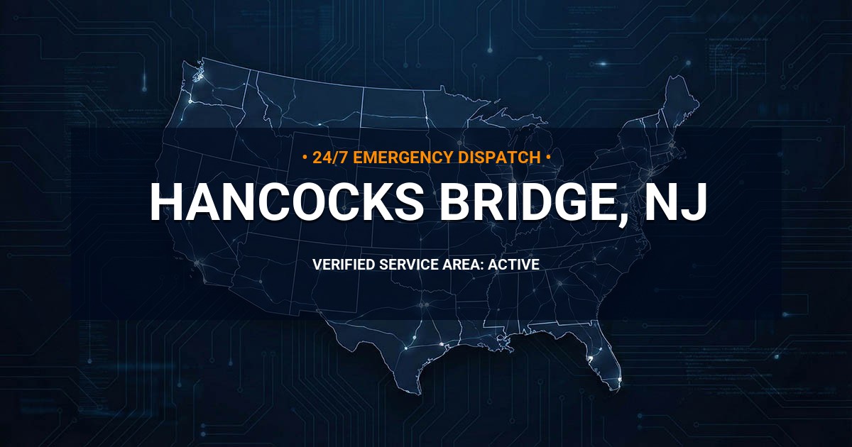 Emergency Plumbing Dispatch Map for Plumbing Services: Hancocks Bridge, NJ