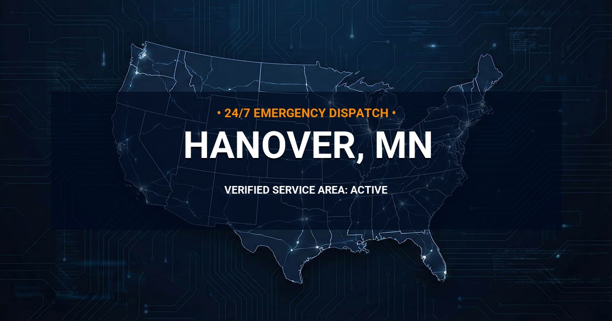 Emergency Plumbing Dispatch Map for Plumbing Services: Hanover, MN