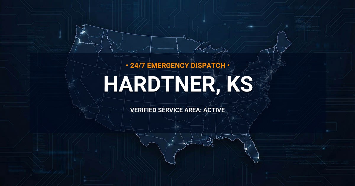 Emergency Plumbing Dispatch Map for Plumbing Services: Hardtner, KS