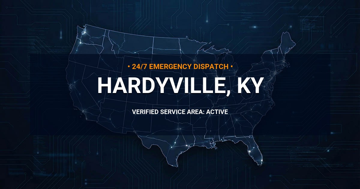 Emergency Plumbing Dispatch Map for Plumbing Services: Hardyville, KY