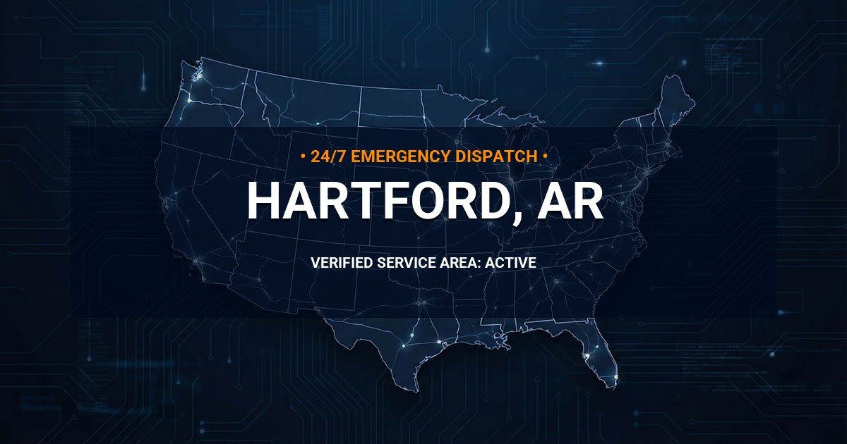 Emergency Plumbing Dispatch Map for Plumbing Services: Hartford, AR