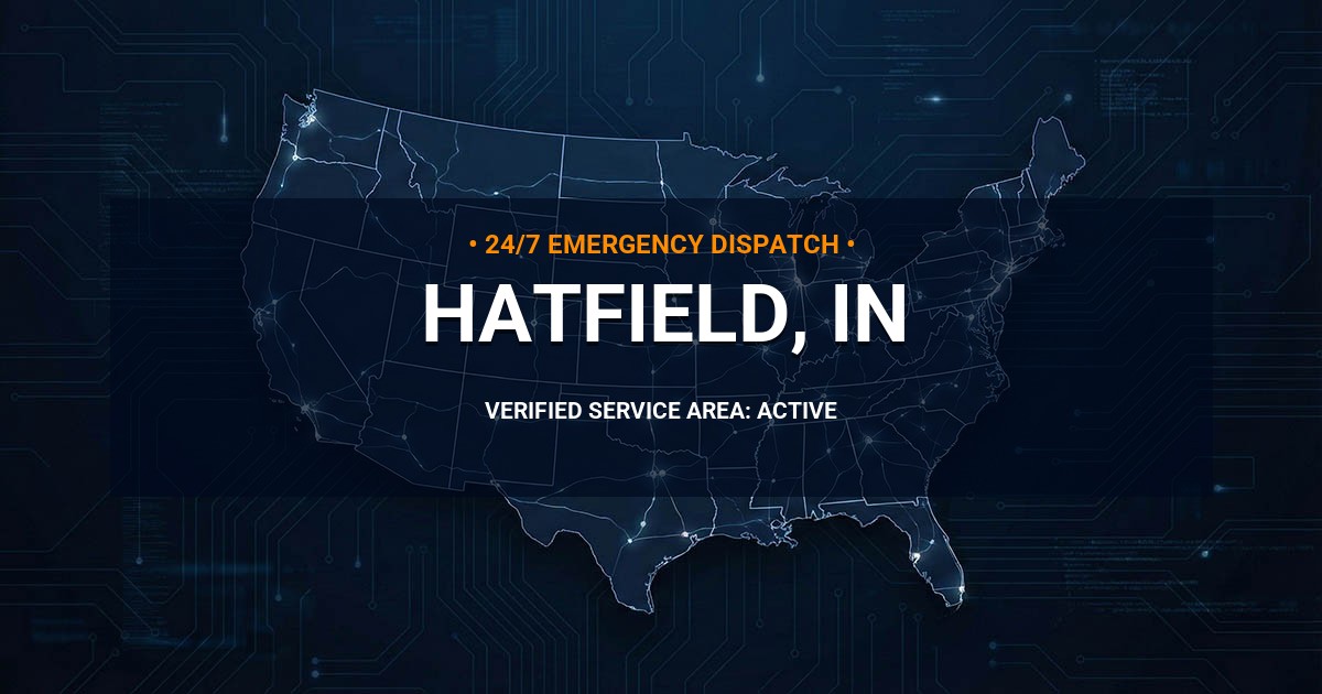 Emergency Plumbing Dispatch Map for Plumbing Services: Hatfield, IN
