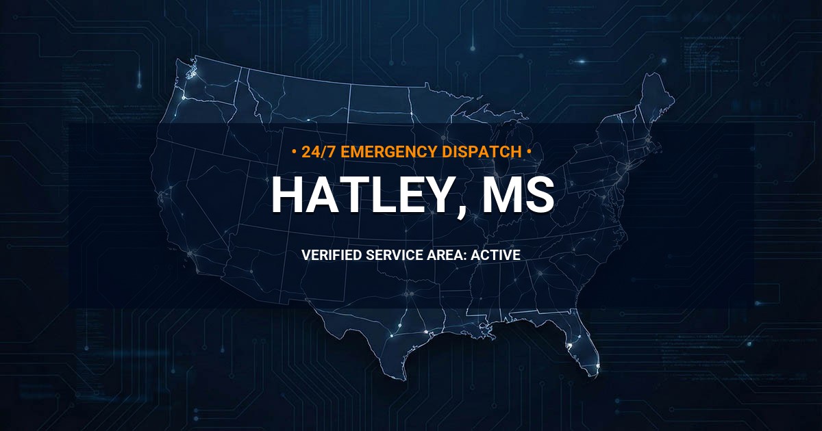 Emergency Plumbing Dispatch Map for Plumbing Services: Hatley, MS