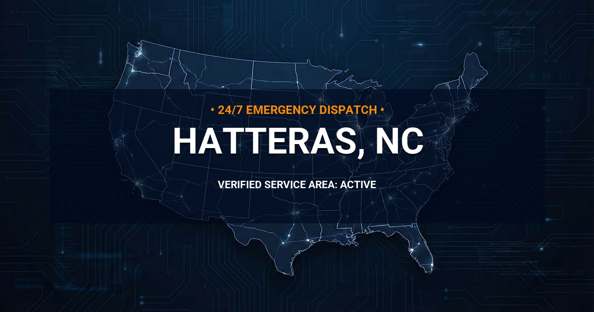 Emergency Plumbing Dispatch Map for Plumbing Services: Hatteras, NC